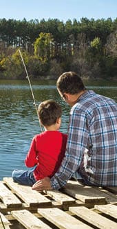 Father and son fishing